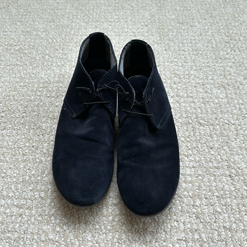 Donna Carolina navy blue fur lines slip on walking shoes